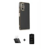 MARSİLYAN™- Redmi Note 10 Pro Kılıf Yankı Serisi - Siyah 6D Antistatik Mat Seramik Hayalet Nano Ekran Koruyucu + Kamera Lens Koruma Cam - SF