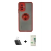 MARSİLYAN™- Redmi Note 10 Pro Kılıf Yörünge Çizgi - Siyah 20D Premium Cam Ekran Koruyucu + Kamera Lens Koruma Cam - SF