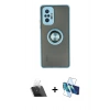 MARSİLYAN™- Redmi Note 10 Pro Kılıf Yörünge Çizgi - Siyah 3D Antistatik Cam Ekran Koruyucu + Kamera Lens Koruma Cam - SF