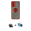 MARSİLYAN™- Redmi Note 10 Pro Kılıf Yörünge Çizgi - Siyah 3D Antistatik Cam Ekran Koruyucu + Kamera Lens Koruma Cam - SF