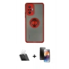 MARSİLYAN™- Redmi Note 10 Pro Kılıf Yörünge Çizgi - Siyah 3D Antistatik Mat Seramik Nano Ekran Koruyucu + Kamera Lens Koruma Cam - SF