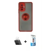 MARSİLYAN™- Redmi Note 10 Pro Kılıf Yörünge Çizgi - Siyah 5D Eko Cam Ekran Koruyucu + Kamera Lens Koruma Cam - SF