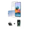 MARSİLYAN™- Redmi Note 10 Pro Kılıf Zirve Doku - Şeffaf 360 Full Body Arka Koruyucu + Şeffaf Kamera Lens Koruma Cam