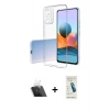 MARSİLYAN™- Redmi Note 10 Pro Kılıf Zirve Doku - Şeffaf Pasifik Cam Ekran Koruyucu + Kamera Lens Koruma Cam - SF