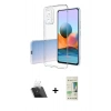 MARSİLYAN™- Redmi Note 10 Pro Kılıf Zirve Doku - Siyah 20D Premium Cam Ekran Koruyucu + Kamera Lens Koruma Cam - SF