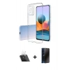 MARSİLYAN™- Redmi Note 10 Pro Kılıf Zirve Doku - Siyah 3D Antistatik Hayalet Cam Ekran Koruyucu + Kamera Lens Koruma Cam - SF