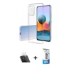 MARSİLYAN™- Redmi Note 10 Pro Kılıf Zirve Doku - Siyah 5D Eko Cam Ekran Koruyucu + Şeffaf Kamera Lens Koruma Cam