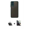 MARSİLYAN™- Redmi Note 11 Kılıf Ahenk Çizgi Serisi - Şeffaf Temperli Cam Ekran Koruyucu + Kamera Lens Koruma Cam - SF