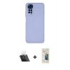 MARSİLYAN™- Redmi Note 11 Kılıf Ahenk Serisi - Siyah 6D Mat Seramik Hayalet Nano Ekran Koruyucu + Kamera Lens Koruma Cam - SF