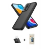 MARSİLYAN™- Redmi Note 11 Kılıf Atlas Form - Siyah 6D Mat Seramik Hayalet Nano Ekran Koruyucu + Kamera Lens Koruma Cam - SF