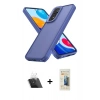 MARSİLYAN™- Redmi Note 11 Kılıf Atlas Form - Siyah 6D Mat Seramik Hayalet Nano Ekran Koruyucu + Kamera Lens Koruma Cam - SF
