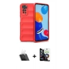MARSİLYAN™- Redmi Note 11 Kılıf Atlas Koleksiyonu - Şeffaf Temperli Cam Ekran Koruyucu + Kamera Lens Koruma Cam - SF