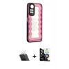 MARSİLYAN™- Redmi Note 11 Kılıf Odak Klasik Serisi - Şeffaf Temperli Cam Ekran Koruyucu + Kamera Lens Koruma Cam - SF