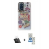 MARSİLYAN™- Redmi Note 11 Kılıf Siluet Çizgi Koleksiyonu - Şeffaf Royal Nano Ekran Koruyucu + Kamera Lens Koruma Cam - SF