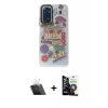 MARSİLYAN™- Redmi Note 11 Kılıf Siluet Çizgi Koleksiyonu - Şeffaf Temperli Cam Ekran Koruyucu + Kamera Lens Koruma Cam - SF