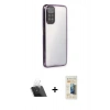 MARSİLYAN™- Redmi Note 11 Kılıf Vadi Minimal - Siyah 6D Mat Seramik Hayalet Nano Ekran Koruyucu + Kamera Lens Koruma Cam - SF