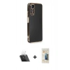 MARSİLYAN™- Redmi Note 11 Kılıf Yankı Serisi - Siyah 6D Mat Seramik Hayalet Nano Ekran Koruyucu + Kamera Lens Koruma Cam - SF