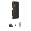 MARSİLYAN™- Redmi Note 11 Kılıf Yankı Serisi - Siyah Joko Magic 5D Cam + Şeffaf Kamera Lens Koruma Cam