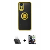 MARSİLYAN™- Redmi Note 11 Kılıf Yörünge Çizgi - Şeffaf Temperli Cam Ekran Koruyucu + Kamera Lens Koruma Cam - SF
