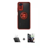 MARSİLYAN™- Redmi Note 11 Kılıf Yörünge Çizgi - Şeffaf Temperli Cam Ekran Koruyucu + Kamera Lens Koruma Cam - SF