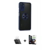 MARSİLYAN™- Redmi Note 11 Kılıf Yörünge Çizgi - Şeffaf Temperli Cam Ekran Koruyucu + Kamera Lens Koruma Cam - SF