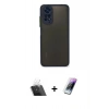 MARSİLYAN™- Redmi Note 11 Pro Kılıf Ahenk Çizgi Serisi - Şeffaf Pasifik Cam Ekran Koruyucu + Kamera Lens Koruma Cam - SF