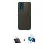 MARSİLYAN™- Redmi Note 11 Pro Kılıf Ahenk Çizgi Serisi - Siyah 3D Antistatik Cam Ekran Koruyucu + Kamera Lens Koruma Cam - SF
