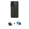 MARSİLYAN™- Redmi Note 11 Pro Kılıf Ahenk Çizgi Serisi - Siyah 3D Antistatik Cam Ekran Koruyucu + Kamera Lens Koruma Cam - SF