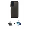 MARSİLYAN™- Redmi Note 11 Pro Kılıf Ahenk Çizgi Serisi - Siyah 3D Antistatik Cam Ekran Koruyucu + Kamera Lens Koruma Cam - SF
