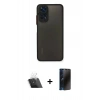 MARSİLYAN™- Redmi Note 11 Pro Kılıf Ahenk Çizgi Serisi - Siyah 3D Antistatik Hayalet Cam Ekran Koruyucu + Kamera Lens Koruma Cam - SF