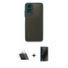 MARSİLYAN™- Redmi Note 11 Pro Kılıf Ahenk Çizgi Serisi - Siyah 3D Antistatik Hayalet Cam Ekran Koruyucu + Kamera Lens Koruma Cam - SF