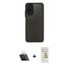 MARSİLYAN™- Redmi Note 11 Pro Kılıf Ahenk Çizgi Serisi - Siyah Mat Seramik Nano Ekran Koruyucu + Kamera Lens Koruma Cam - SF