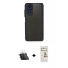 MARSİLYAN™- Redmi Note 11 Pro Kılıf Ahenk Çizgi Serisi - Siyah Mat Seramik Nano Ekran Koruyucu + Kamera Lens Koruma Cam - SF