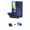 MARSİLYAN™- Redmi Note 11 Pro Kılıf Ahenk Klasik - Siyah 3D Antistatik Cam Ekran Koruyucu + Kamera Lens Koruma Cam - SF