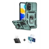 MARSİLYAN™- Redmi Note 11 Pro Kılıf Ahenk Klasik - Siyah 3D Antistatik Cam Ekran Koruyucu + Kamera Lens Koruma Cam - SF