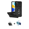 MARSİLYAN™- Redmi Note 11 Pro Kılıf Ahenk Klasik - Siyah 3D Antistatik Cam Ekran Koruyucu + Kamera Lens Koruma Cam - SF