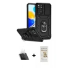 MARSİLYAN™- Redmi Note 11 Pro Kılıf Ahenk Klasik - Siyah Mat Seramik Nano Ekran Koruyucu + Şeffaf Kamera Lens Koruma Cam
