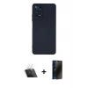 MARSİLYAN™- Redmi Note 11 Pro Kılıf Ahenk Serisi - Siyah 3D Antistatik Hayalet Cam Ekran Koruyucu + Kamera Lens Koruma Cam - SF