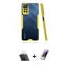 MARSİLYAN™- Redmi Note 11 Pro Kılıf Atlas Asil Serisi - Şeffaf Pasifik Cam Ekran Koruyucu + Şeffaf Kamera Lens Koruma Cam