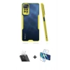 MARSİLYAN™- Redmi Note 11 Pro Kılıf Atlas Asil Serisi - Siyah 3D Antistatik Cam Ekran Koruyucu + Kamera Lens Koruma Cam - SF