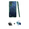 MARSİLYAN™- Redmi Note 11 Pro Kılıf Atlas Asil Serisi - Siyah 3D Antistatik Cam Ekran Koruyucu + Kamera Lens Koruma Cam - SF