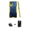 MARSİLYAN™- Redmi Note 11 Pro Kılıf Atlas Asil Serisi - Siyah 3D Antistatik Hayalet Cam Ekran Koruyucu + Kamera Lens Koruma Cam - SF