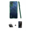 MARSİLYAN™- Redmi Note 11 Pro Kılıf Atlas Asil Serisi - Siyah 3D Antistatik Hayalet Cam Ekran Koruyucu + Kamera Lens Koruma Cam - SF