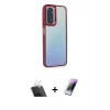 MARSİLYAN™- Redmi Note 11 Pro Kılıf Eksen Doku Prime - Şeffaf Pasifik Cam Ekran Koruyucu + Kamera Lens Koruma Cam - SF