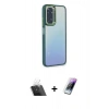 MARSİLYAN™- Redmi Note 11 Pro Kılıf Eksen Doku Prime - Şeffaf Pasifik Cam Ekran Koruyucu + Kamera Lens Koruma Cam - SF