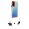 MARSİLYAN™- Redmi Note 11 Pro Kılıf Eksen Doku Prime - Şeffaf Pasifik Cam Ekran Koruyucu + Kamera Lens Koruma Cam - SF