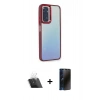 MARSİLYAN™- Redmi Note 11 Pro Kılıf Eksen Doku Prime - Siyah 3D Antistatik Hayalet Cam Ekran Koruyucu + Kamera Lens Koruma Cam - SF