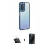 MARSİLYAN™- Redmi Note 11 Pro Kılıf Eksen Doku Prime - Siyah 3D Antistatik Hayalet Cam Ekran Koruyucu + Kamera Lens Koruma Cam - SF