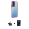 MARSİLYAN™- Redmi Note 11 Pro Kılıf Eksen Doku Prime - Siyah 3D Antistatik Hayalet Cam Ekran Koruyucu + Kamera Lens Koruma Cam - SF