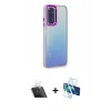 MARSİLYAN™- Redmi Note 11 Pro Kılıf Eksen Doku Prime - Siyah 3D Antistatik Seramik Nano Ekran Koruyucu + Kamera Lens Koruma Cam - SF